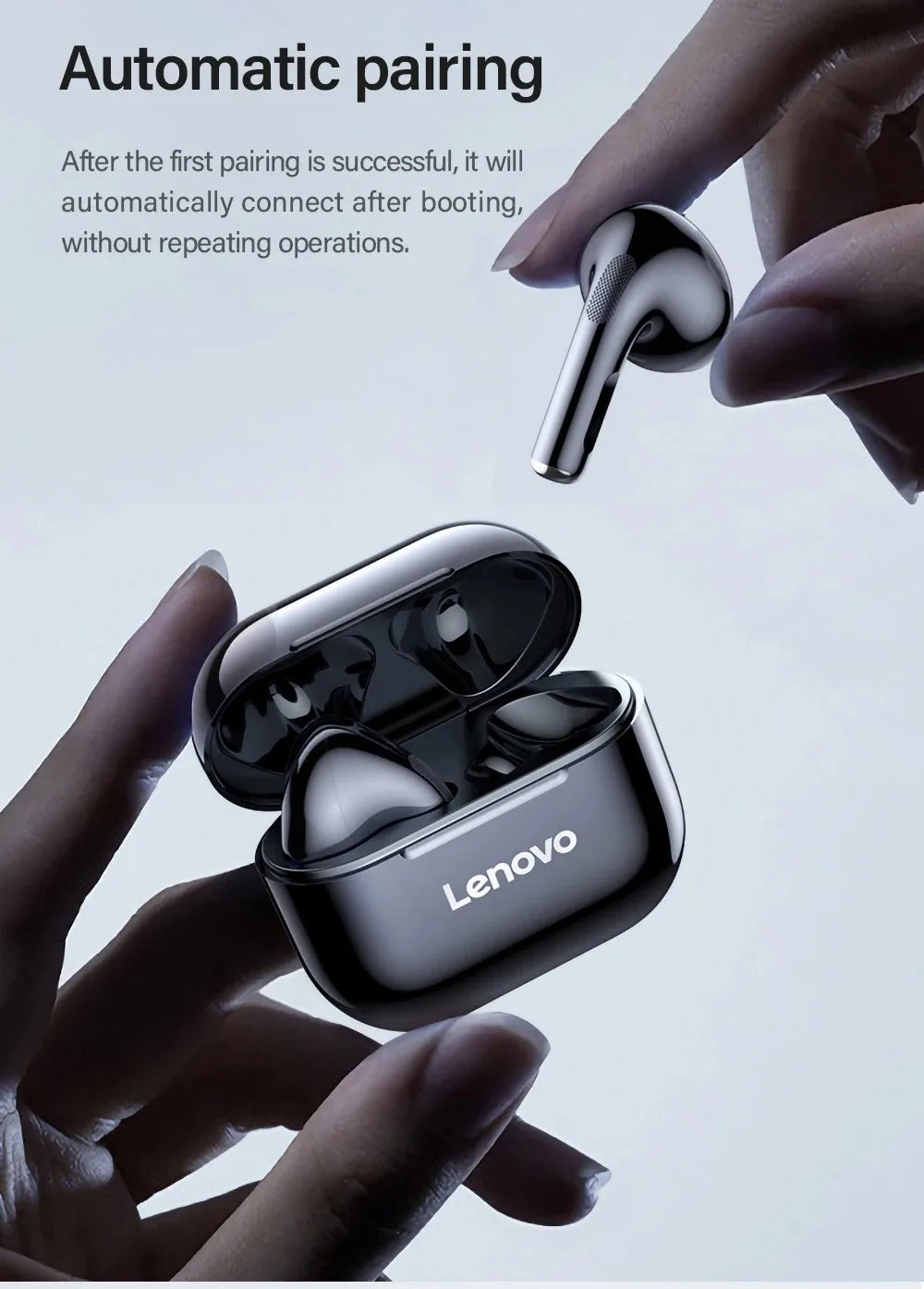 New Lenovo LP40 Earphones TWS Wireless Bluetooth Earbuds Bass Touch Control Stereo Noise Reduction Long Standby Original