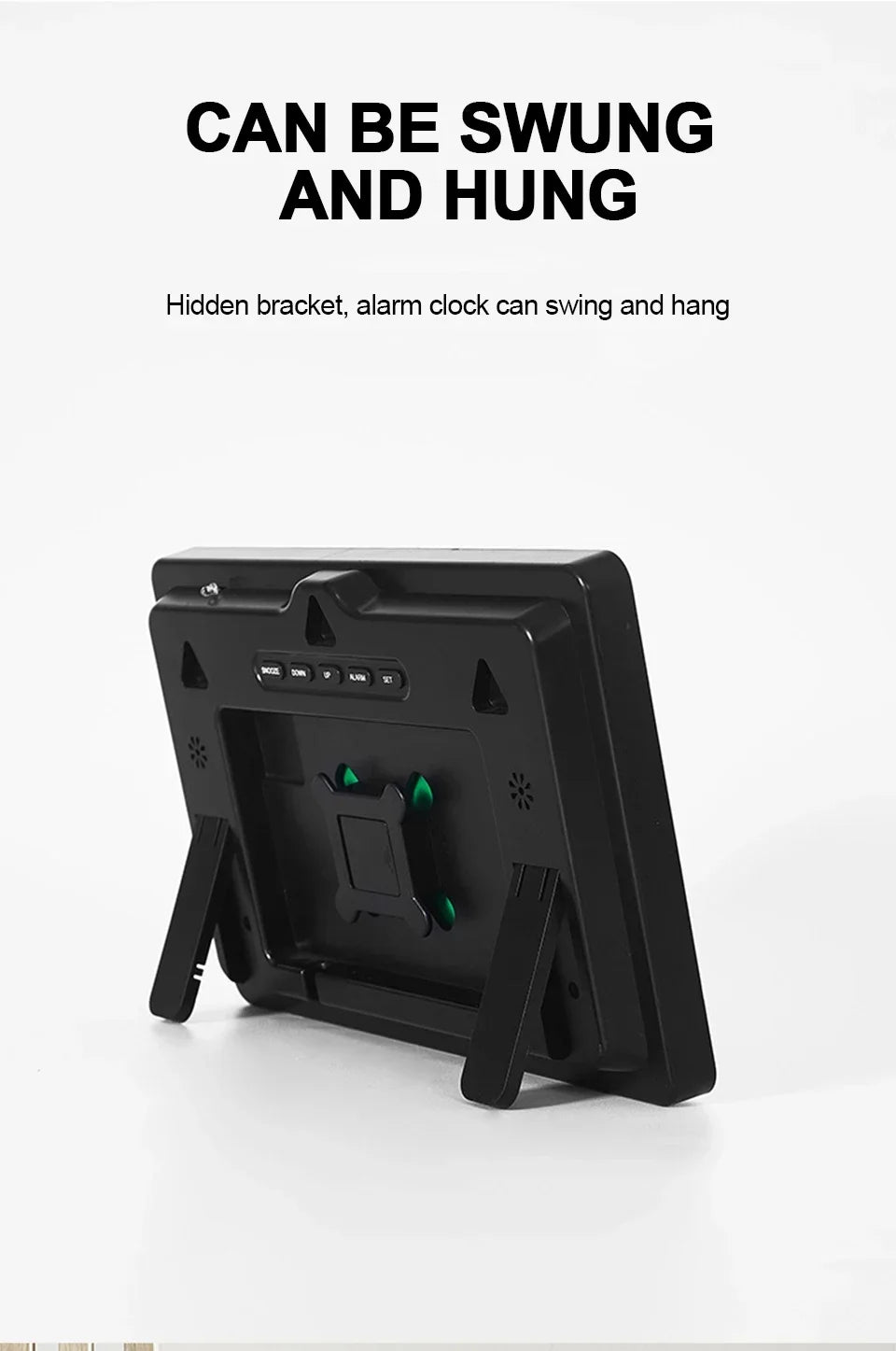 Smart Mute LED Wall Clock with Large Screen Temperature and Humidity Display Weather Clock Multifunctional Digital Color Alarm