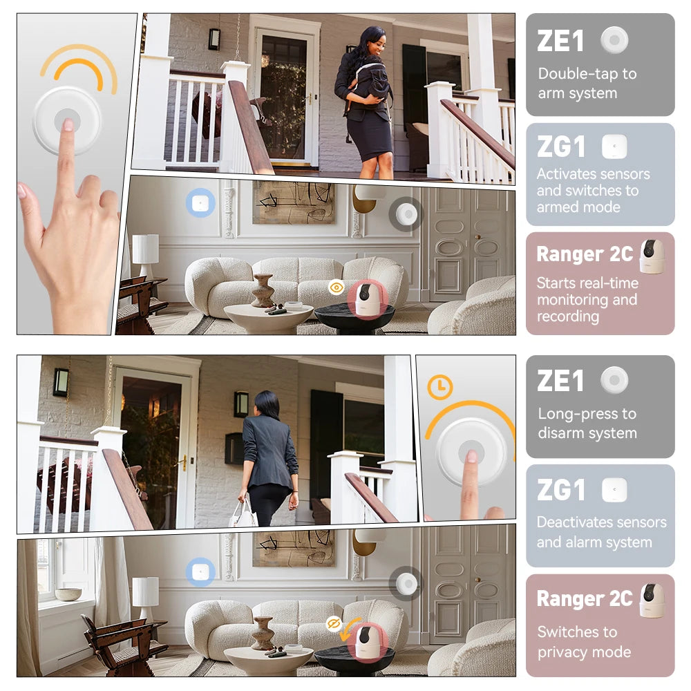 IMOU Home Wifi Alarm System Zigbee 3.0 Real Time App Push Motion Sensor Alarm Siren Window Door Sensor IP Camera Work with Alexa