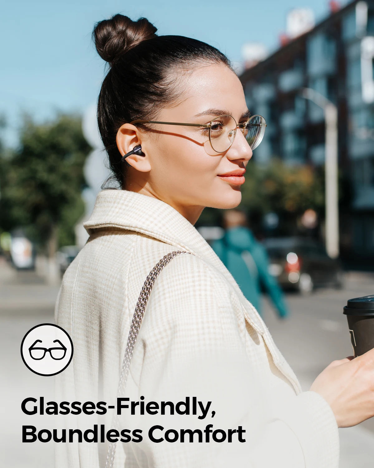SoundPEATS Clip1 Open Ear Wireless Headsets Bluetooth 5.4 with Hi-Res LDAC & Dolby Audio, Comfort Clip On Sports Earphones IPX5