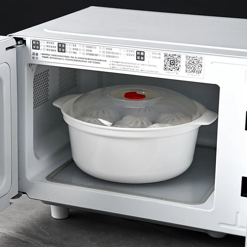 Microwave Oven Special Box Heated Soup Pot Rice Steamed Hot Steamed Buns Buns With Lid Eco-friendly Food Grade Kitchen Tool
