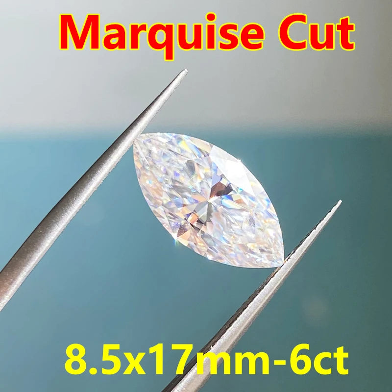 DJMAX 0.05-30ct Rare Marquise Cut Moissanite Loose Stone D Color VVS1 Super White Certified Marquise Moissanite Diamond