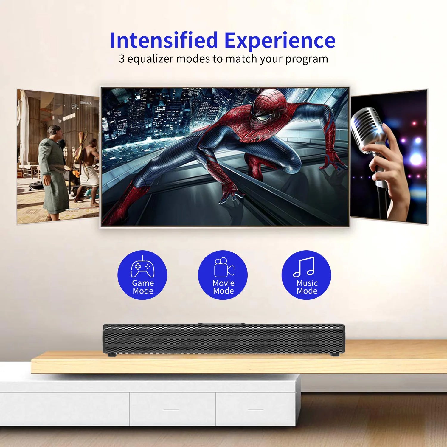 Home Cinema System SoundBar for TV/computer/projector Support USB HDMI/ARC/Optical Bluetooth Speakers 50W High Power Echo Wall