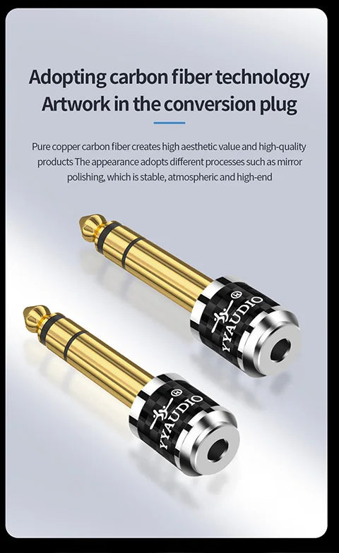 YYAUDIO 6.5mm Male to 3.5mm Female Stereo Audio Adapter for Headphones, Amplifiers and Guitars