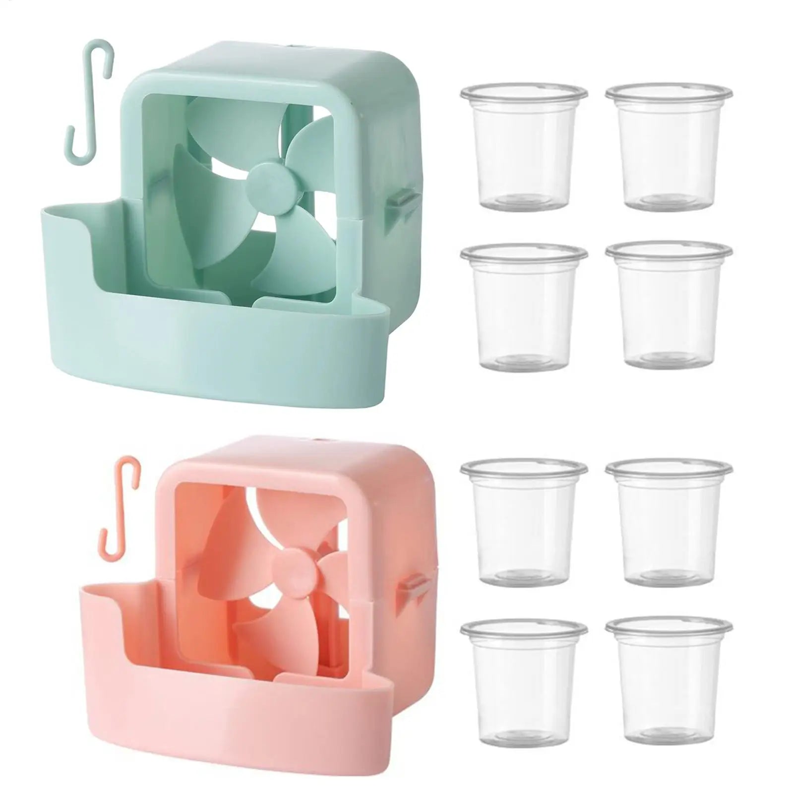 Electric Fan Hanging Cooling Tool with 4 Ice Cup Household Floor Fan Mist Cooling Adapter Hangable Ice Holder Cooler Accessories