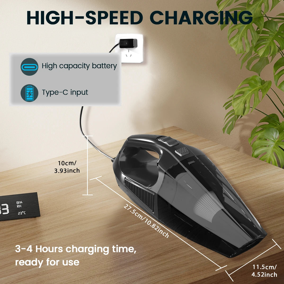Portable Wireless Vacuum Cleaners Powerful Rechargeable Suction Cordless Handheld Vacuum Cleaner Car Electronic Accessories