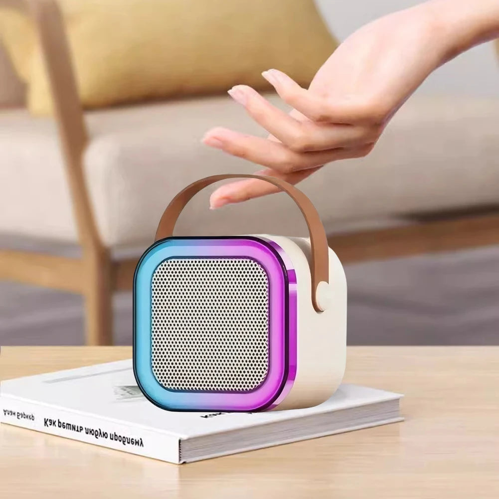 Hot K12 Bluetooth Speaker Portable Home Cute Karaoke Mini Wireless Audio with 1/2 Microphone K Song Family Singing Machine
