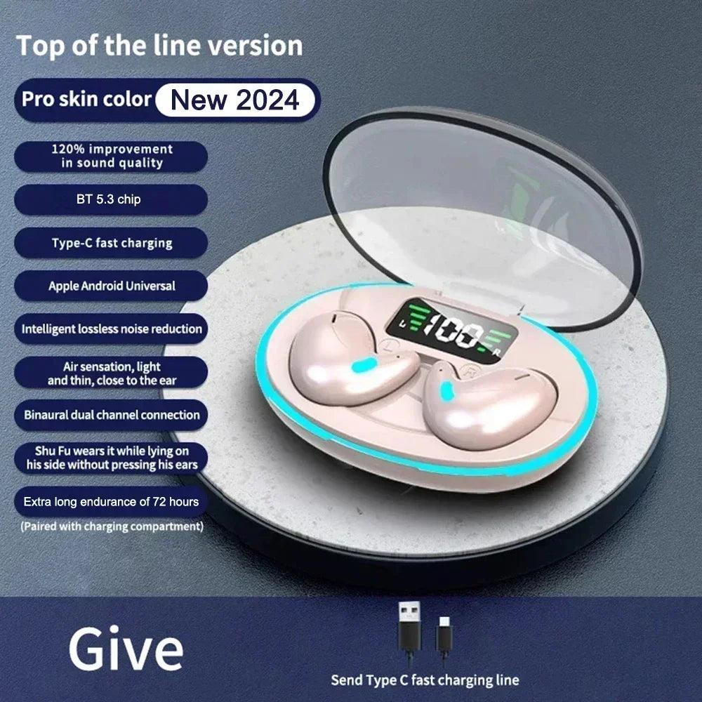 X55 Mini Earphone Wireless Earphone Headphones Noise Reduction Sport Game Sleep Bluetooth 5.3 Earbuds HIFI Stereo Music Headset