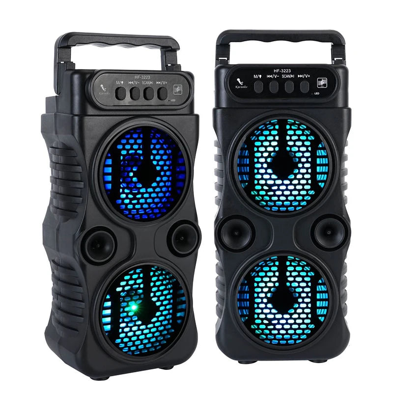 Versatile Outdoor Wireless Speaker; Dual 3 Inches Stereo with Bass Subwoofer, USB Power for Home Parties