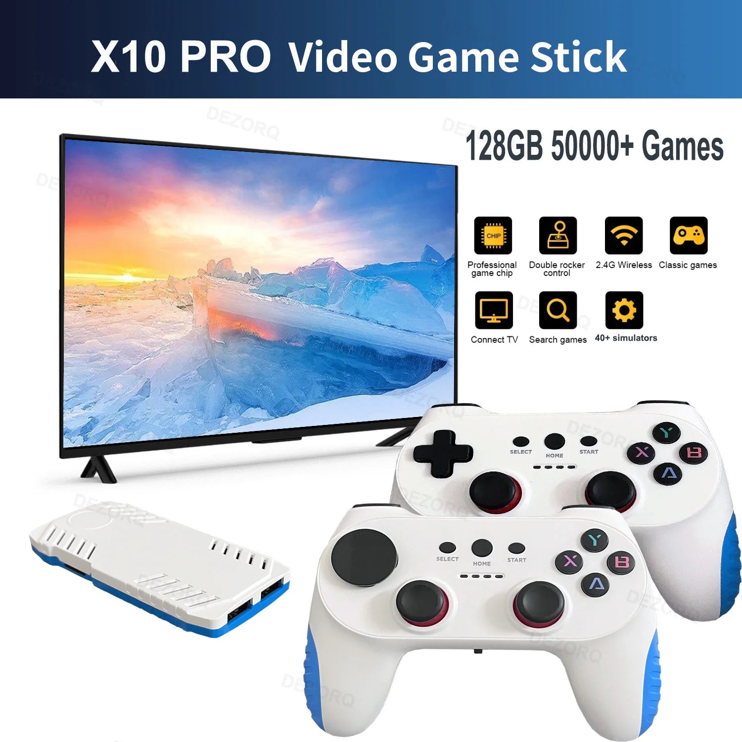 X10 Pro Retro Gaming Console 128G Game Stick Built In 50000 Retro Games 40+ Emulators S905 x 3 TV Video Game Consola