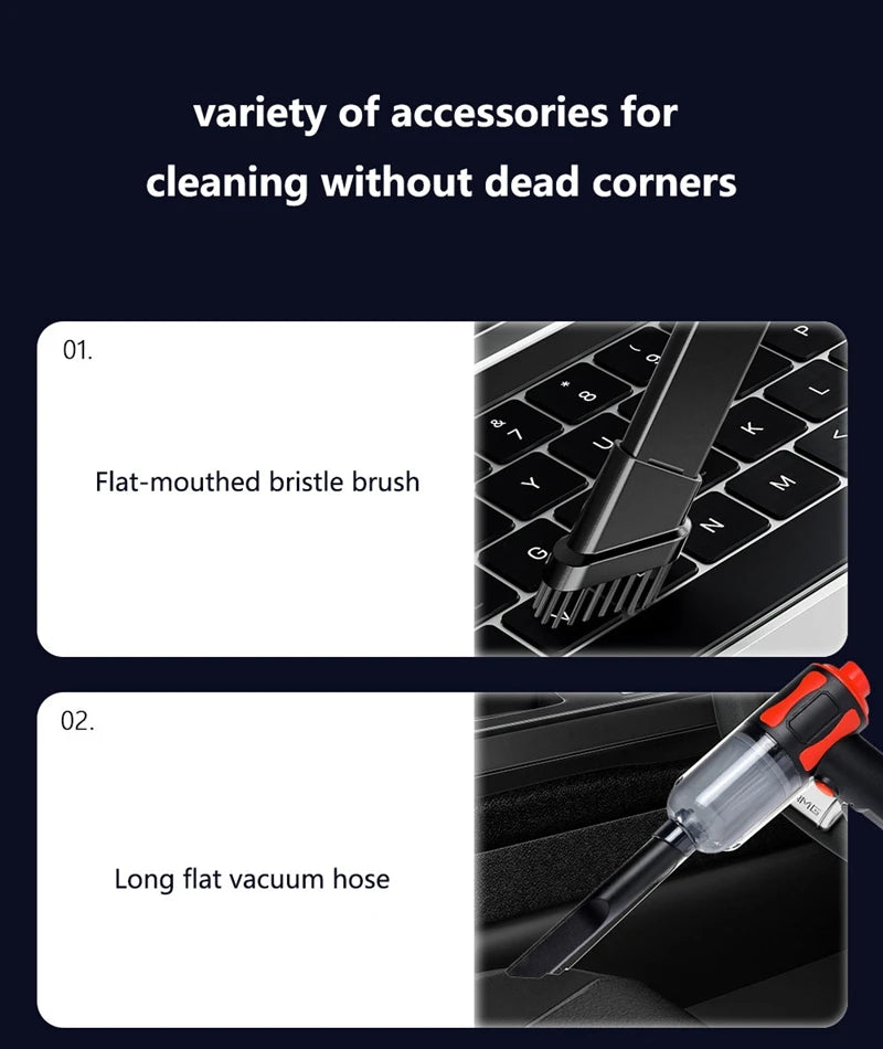 New Car Vacuum Cleaner  High-power Suction & Blow Home & Car Use Portable Strong Suction Power Small Wireless Vacuum Cleaner