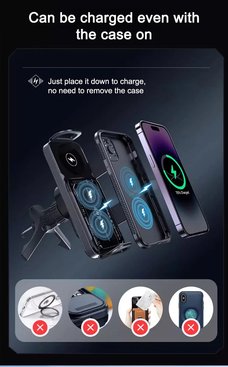 New High Intelligent Mobile Phone/Pad Holder Magnetic Phone Holder for Car Auto Rotating Phone Holder Wireless Car Charger