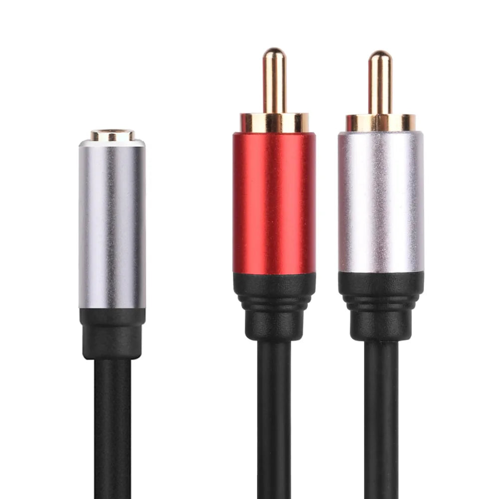 Stereo 3.5mm to Dual RCA Y Splitter Cable 2RCA To 3.5 mm Jack Audio Adapter for Computer Phone Amplifier Speaker Home Theater
