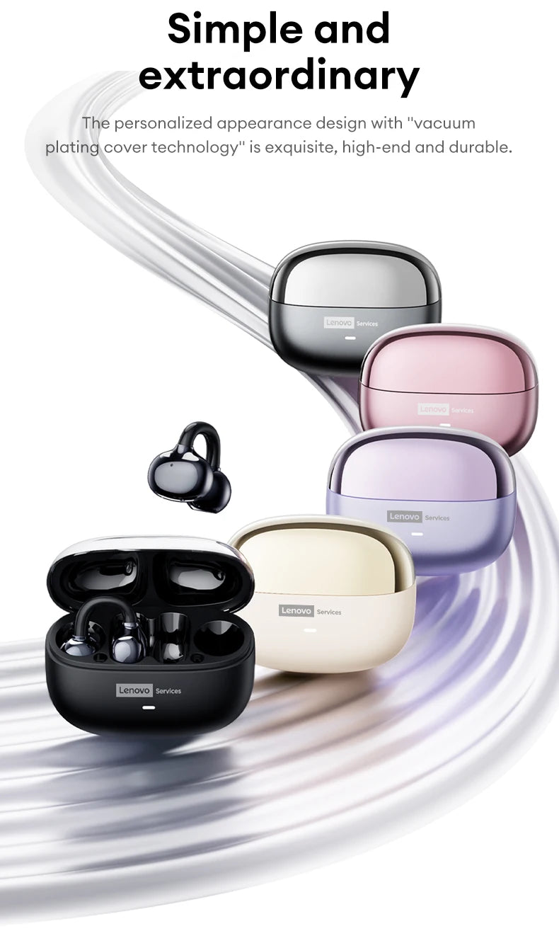 Lenovo LE302 HIFI Stereo Sports Ear Clip Earphones OWS Bluetooth 6.0 Headset Noise Cancelling Headphones Long Endurance Earbuds