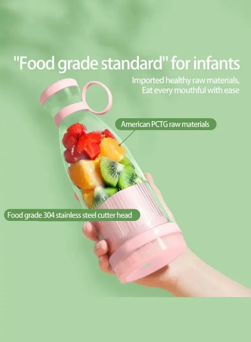 Mini Juice Blender Portable Electric Juicer Bottle 6 Blades Shake Orange Lemon USB Charging Fruit Mixer Fresh Squeezer Machine