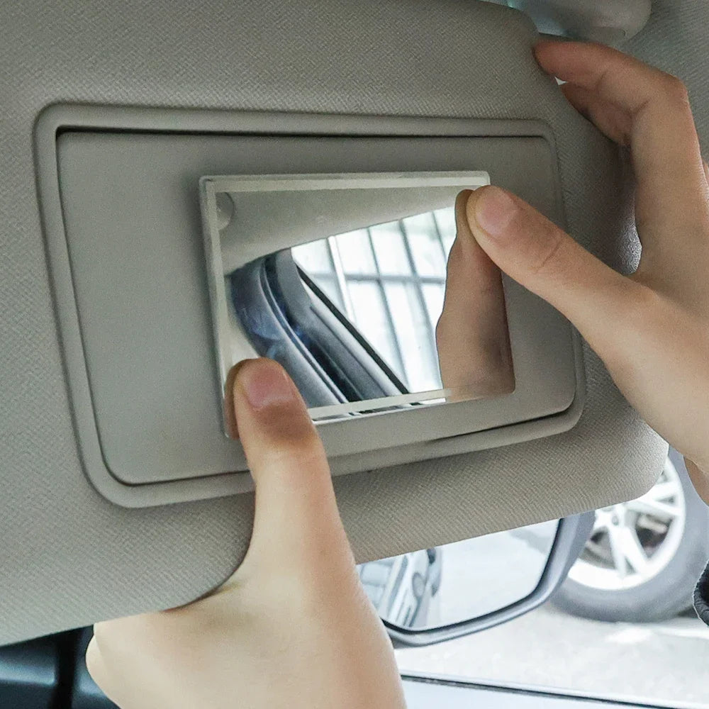 Stainless Steel Car Makeup Mirrors Portable Fall Prevention Automotive Sun Visor HD Polished Mirror Finish for Clear Imaging