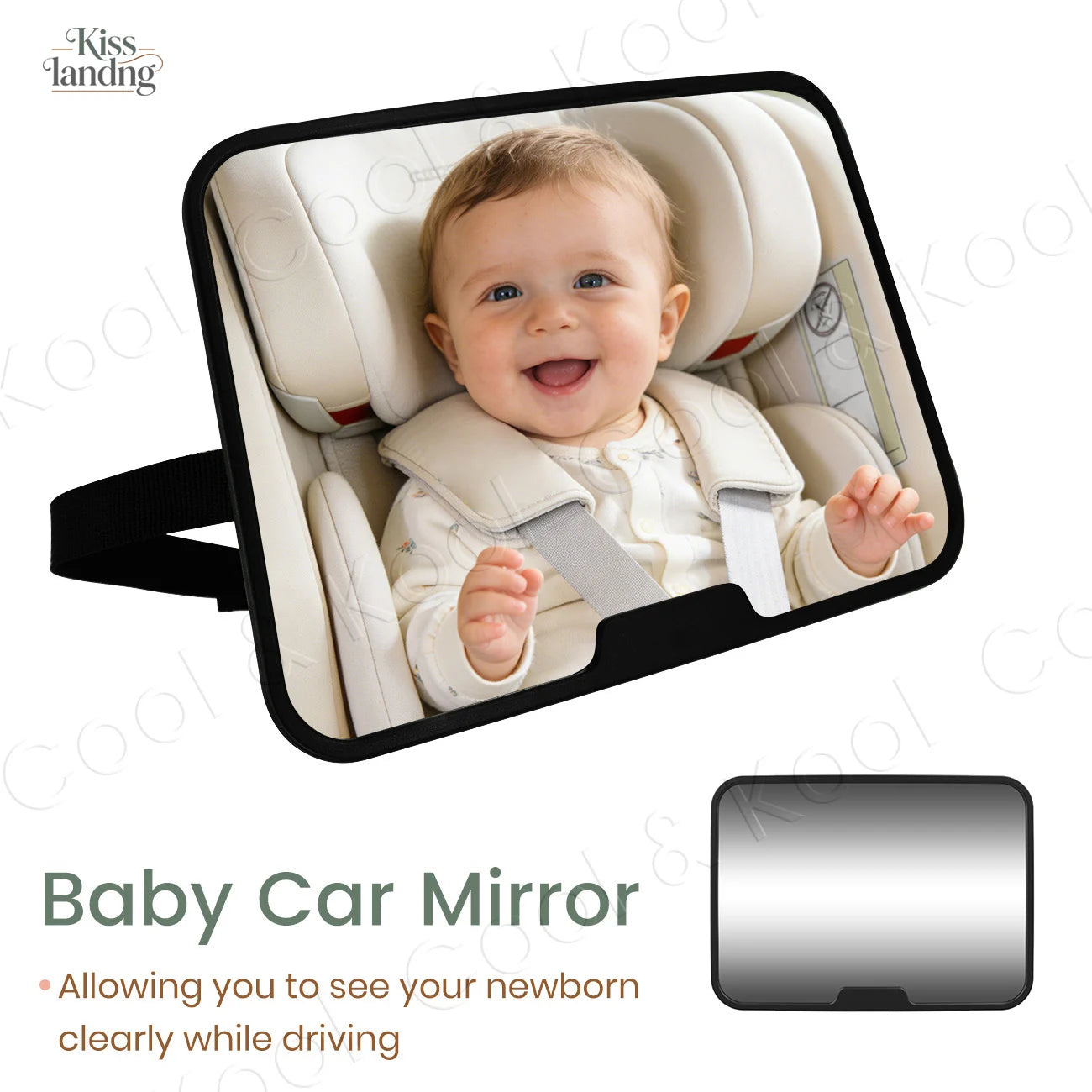 360° Rotatable Baby Car Mirror, Wide-Angle Shatterproof Design for Safe Rear-Facing Infant Monitoring
