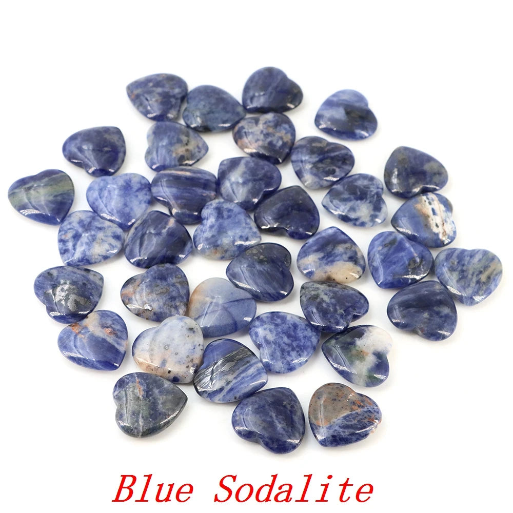 Lots Wholesale Gem Heart Shape LOVE 20MM Natural Crystal Amethyst Agate Bead Healing Reiki Natural Stone Gift Supplies