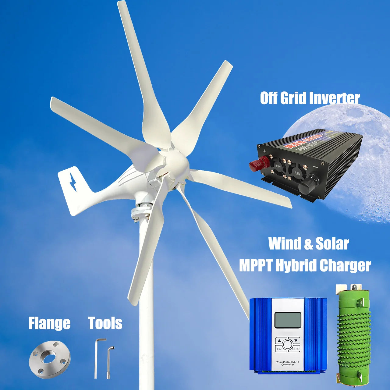 2000W 3000W Windmill Wind Turbine Generator Complete Power Supply System Kit Electric Generator Free Energy Home Appliance