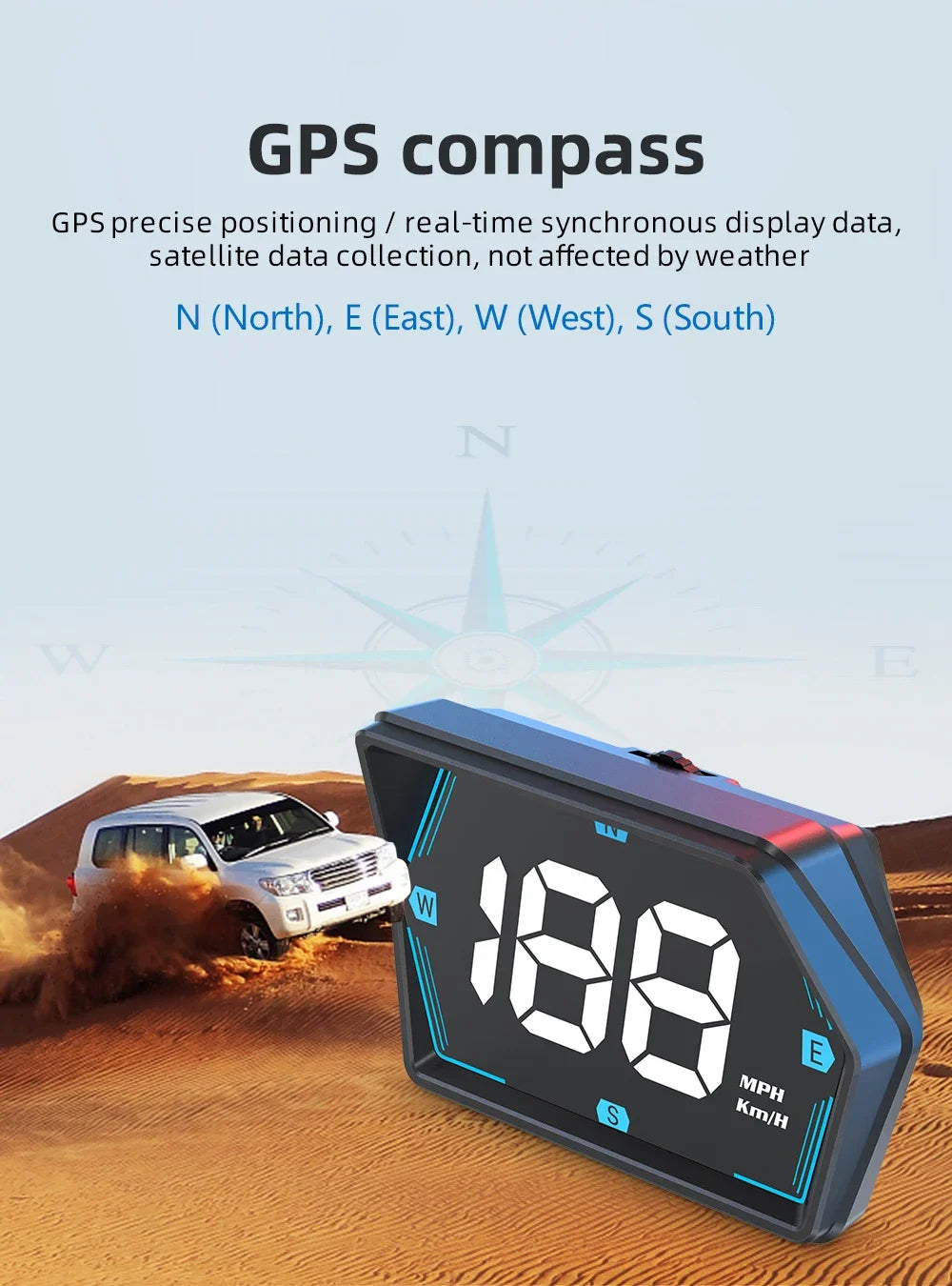 G20 Car Head Up Display GPS HUD Smart Meter Auto GPS Security Overspeed Alarm Speed Compass Electronic Accessories Hud Display