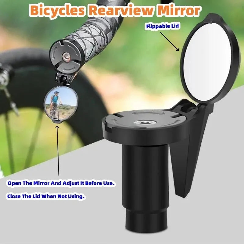 Bicycle Rearview Mirror Bike Handlebar End Mirror HD Mirrors 360° Rotate Convex MTB Road Bike Handlebar Mirrors Bike Accessories