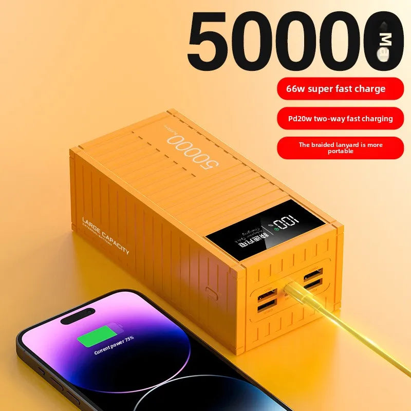 New Container Super Fast Charging 10000 20000 50000mAh PD 22.5W Large Capacity Creative Power Bank Outdoor Power Supply