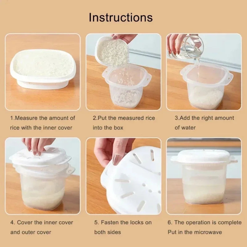 Food gradePP microwave rice cooker multifunctional rice washing and draining quick cooking lunch box suitable for office workers