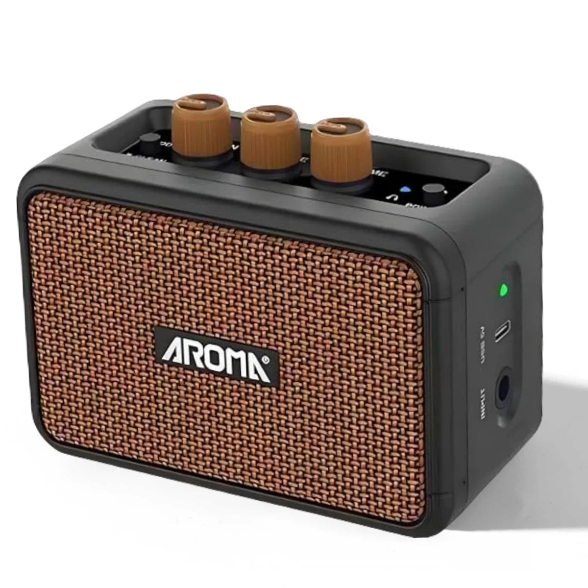 Aroma AG-04 Guitar Amplifier 5W Output Dual Speaker w/BT Wireless /Rechargeable Battery/Headphone Aux Jack Guitar Amp