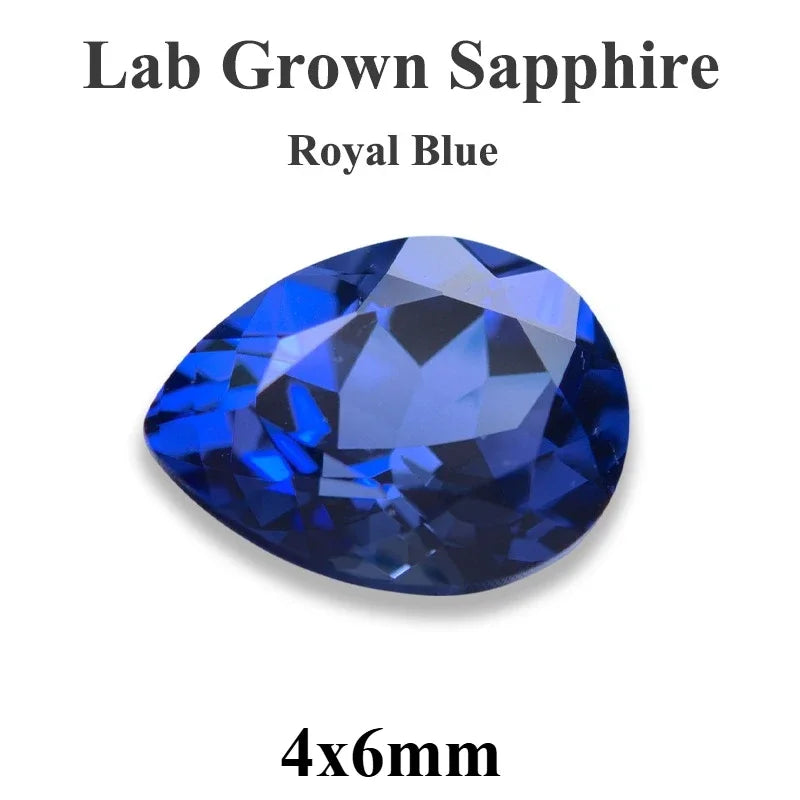 Lab Grown Sapphire Pear Cut Multiple Colors Available VVS1 Gemstone DIY Jewelry Making Materials with Selectable Certificate