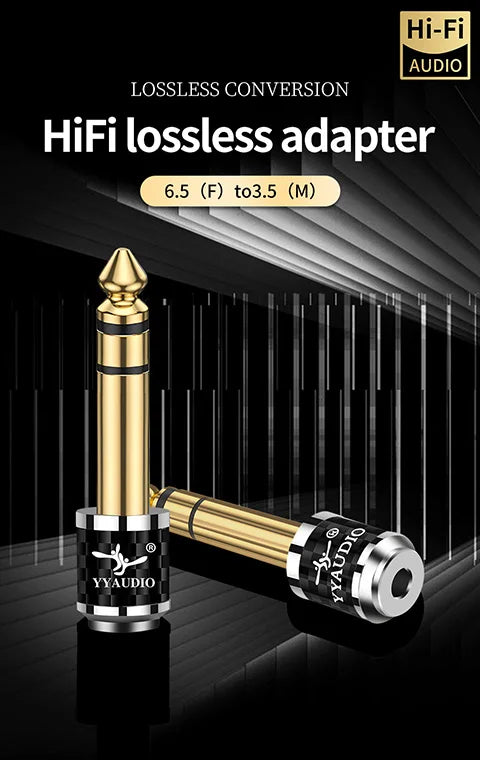 YYAUDIO 6.5mm Male to 3.5mm Female Stereo Audio Adapter for Headphones, Amplifiers and Guitars