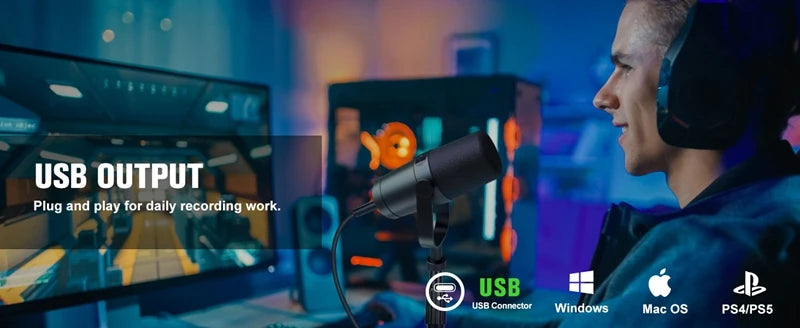 Professional Dynamic Microphone Selectable Frequency Response Mic for Studio Recording Performance Vocals For Shure SM7B
