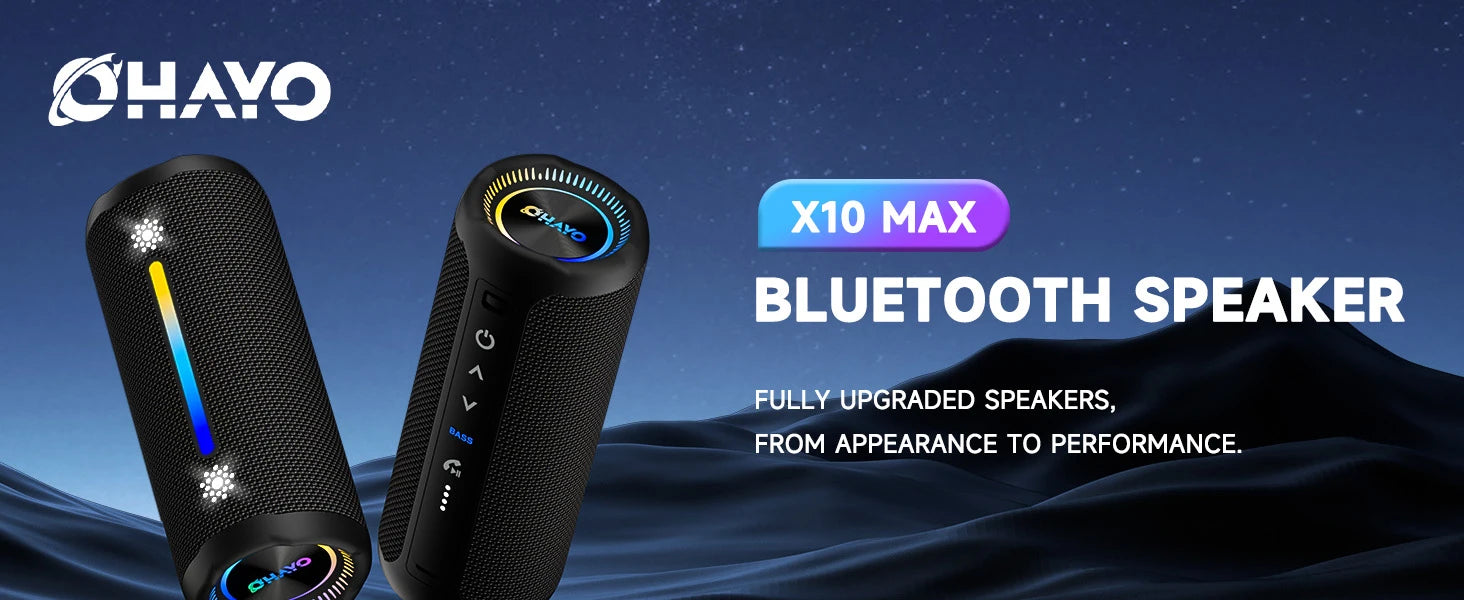 OHAYO Portable Bluetooth Speakers Wireless Loud Stereo Sound IPX7 Waterproof Outdoor Portable 35W Super Bass Speaker for Party