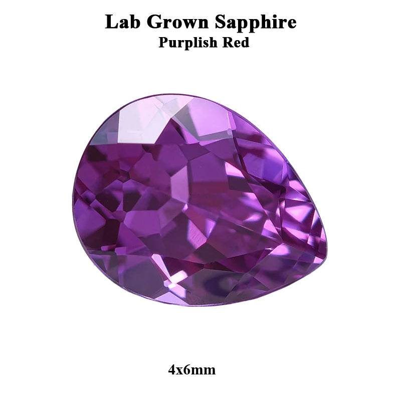 Lab Grown Sapphire Pear Cut Multiple Colors Available VVS1 Gemstone DIY Jewelry Making Materials with Selectable Certificate