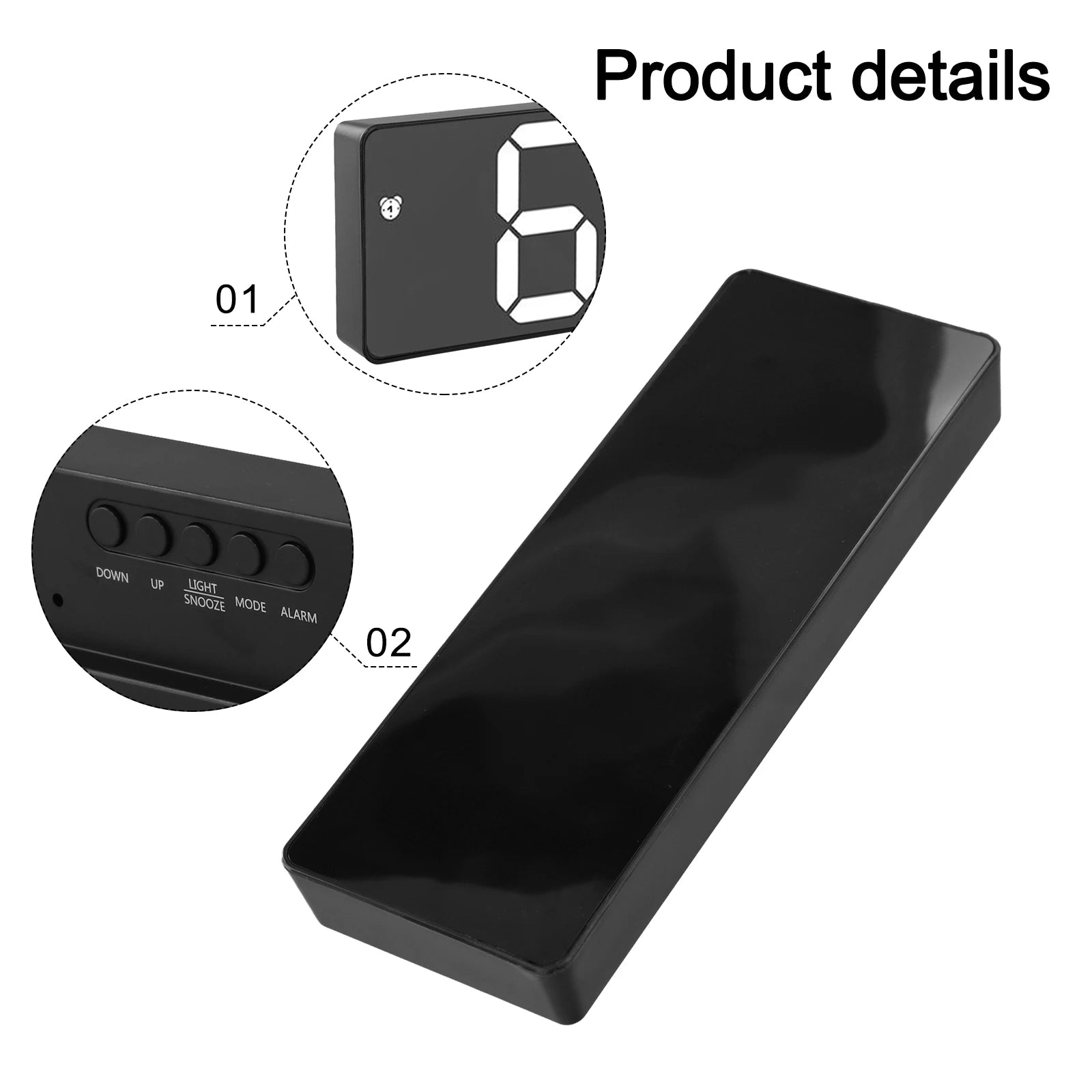 Electronic Clock with Bright Large Display and Voice Control Designed for Time Alarm Calendar and Temperature Monitoring