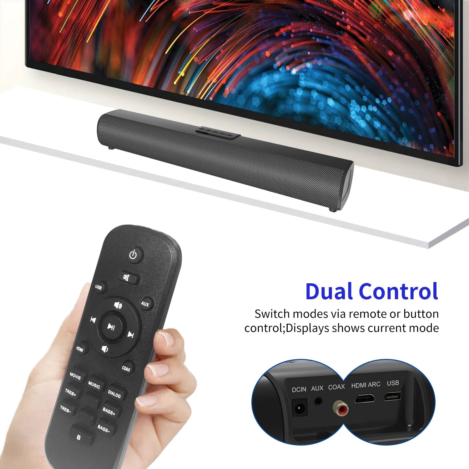 Home Cinema System SoundBar for TV/computer/projector Support USB HDMI/ARC/Optical Bluetooth Speakers 50W High Power Echo Wall