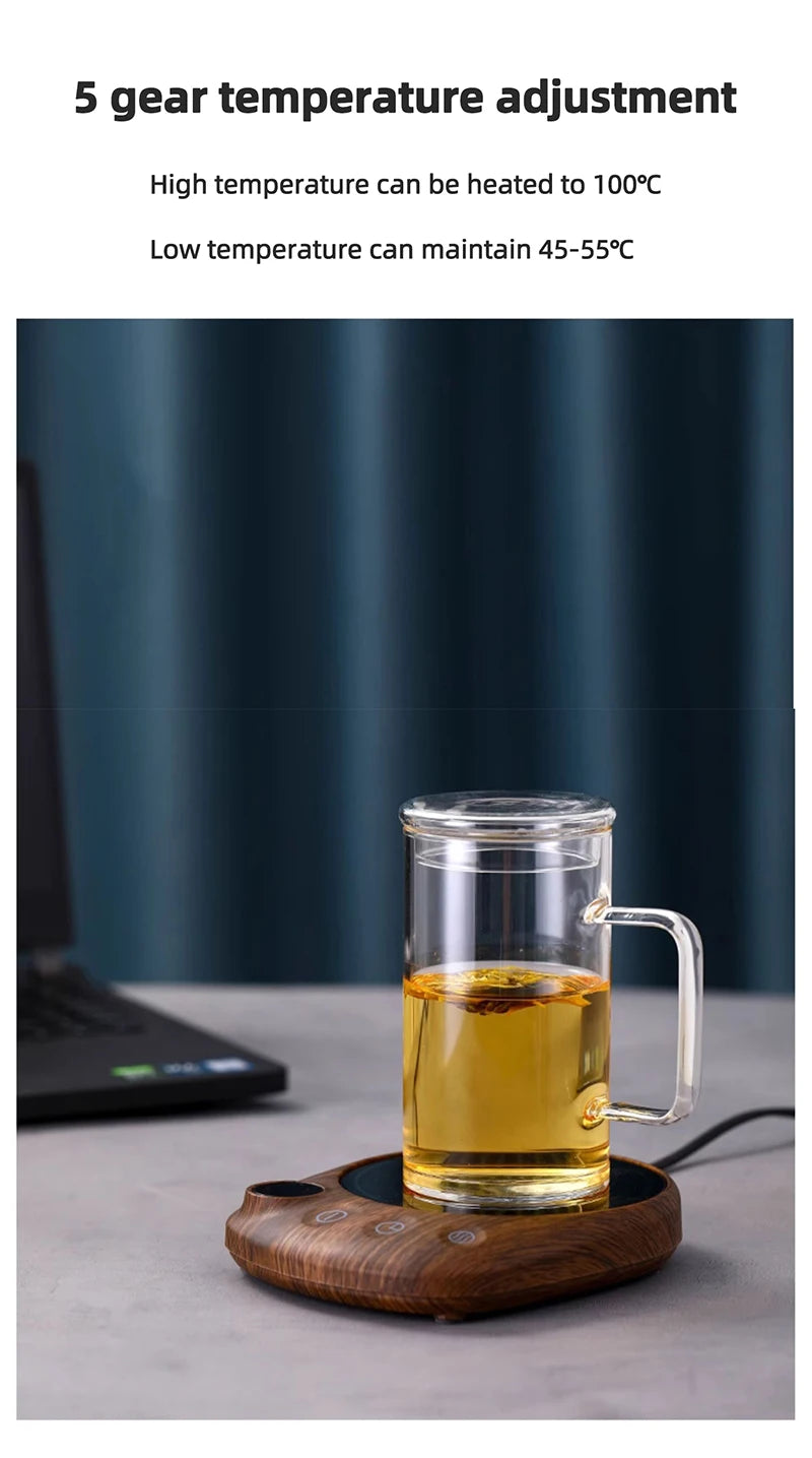 100°C Cup Heater Coffee Mug Warmer Hot Tea Makers Warmer Coaster 5 Gear Temperature Cup Heaters Coffee Milk Tea Heating Pad 220V