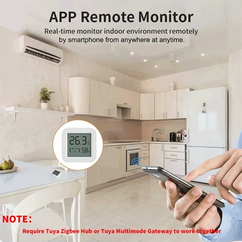 Tuya Zigbee 3.0 Temperature Humidity Sensor APP Remote Control Thermometer via Smart Life For Smart Home Work With Yandex Alexa