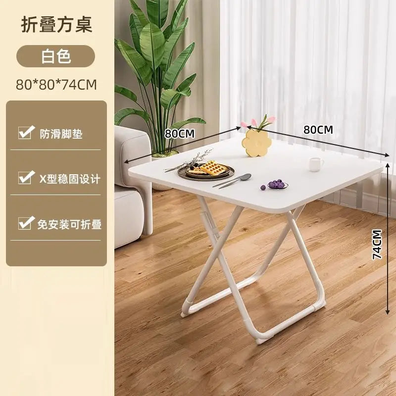 Folding Dining Table Household Small Apartment Eating Square Table Balcony Portable Dining Table Simple