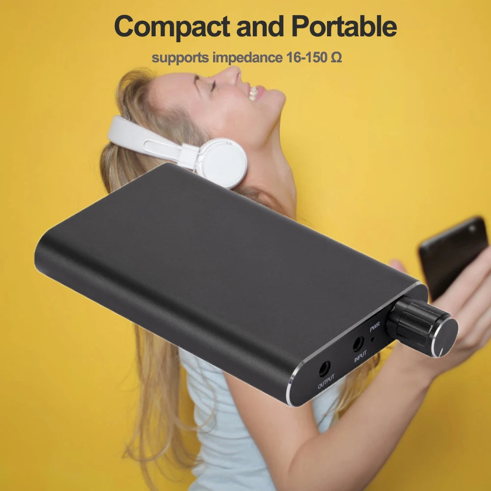 HiFi Headphone Earphone Amplifier Class A 16-150 ohm 3.5mm Jack Aux Portable Adjustable Audio Amp for Mobile Phone Music Player