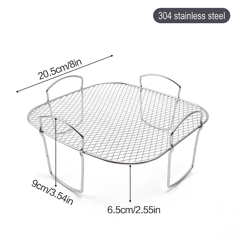 Air Fryer Universal Accessories Metal Oven Air Fryer Racks For Baking Stackable Grill Skewer Rack Fit All Airfryer 4.2Qt - 5.8Qt