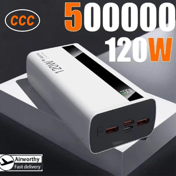 500000mAh High Capacity PowerBank 120W Super Fast Charging Portable External Battery Powerbank for iphone Huawei