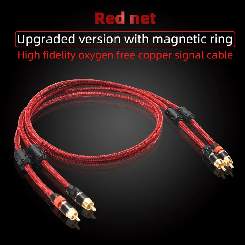 Hi-Fi Fine RCA Cable High Quality 4N OFC HIFI 2RCA-2RCA Male to Male Audio Cablemain core independent shielding One pair