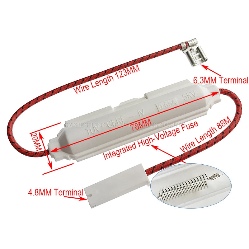 5KV Microwave Oven Integrated High Voltage Fuse 0.65A 0.7A 0.75A 0.8A 0.85A 0.9A 700mA 800mA For LG Midea Galanz Microwave Oven