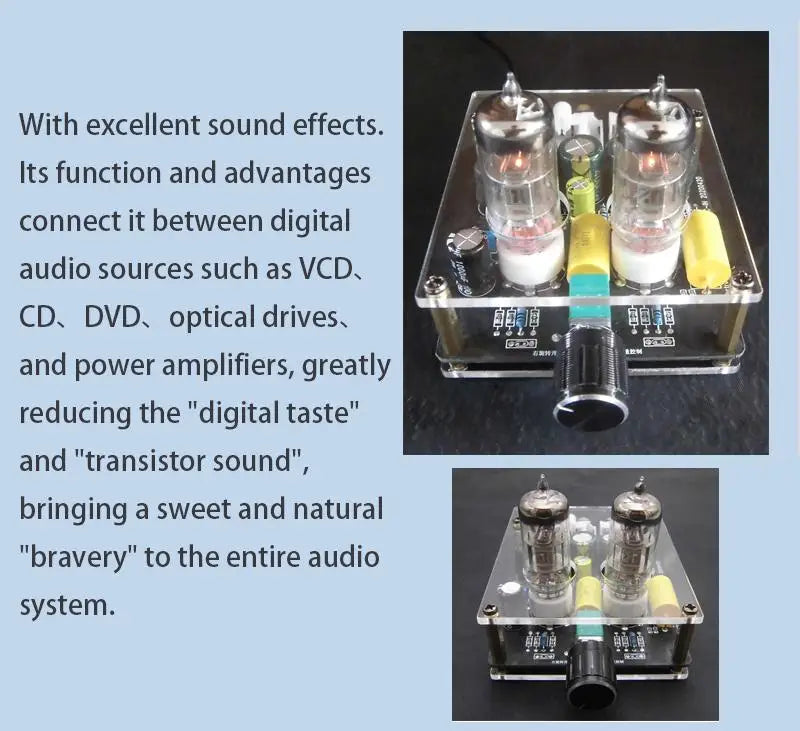 Upgraded 6K4/6A2 Tube Preamplifier Amplifiers HiFi Tube Preamp Bile Buffer Auido Amp Speaker Sound Amplifier Home Theater DIY