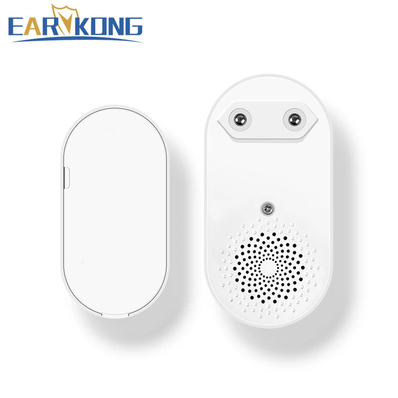 Smart Wireless Doorbell 433MHz 4 Volume Levels & Melody Chime Emergency Alarm for Elderly EU or US Plug Optional (White/Black)