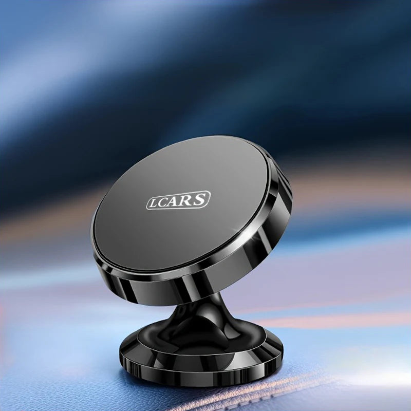The magnetic dashboard is glued to the car mount for mobile phone navigation