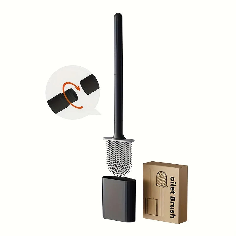 1pc Household Toilet Brush, Wall-Mounted Bathroom Cleaning Brush, No Electricity Required, Bathroom Accessories Cleaning Tool