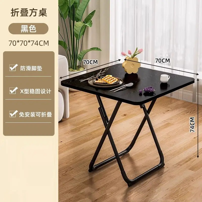Folding Dining Table Household Small Apartment Eating Square Table Balcony Portable Dining Table Simple