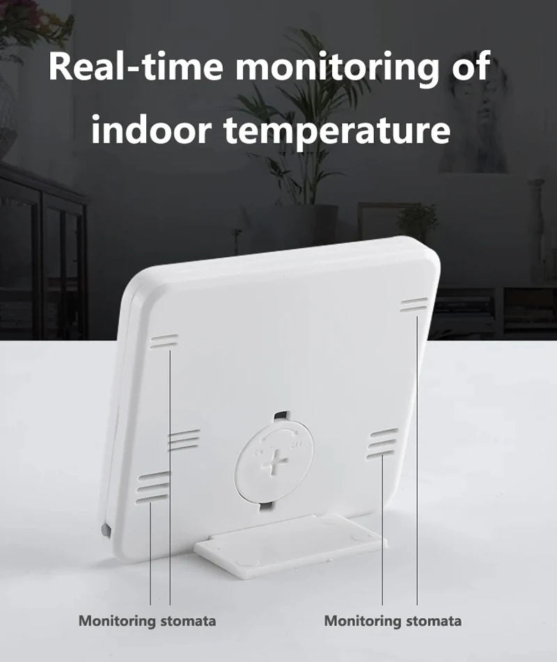Thermohygrometer Ultra-thin Simple Smart Home Electronic Digital Thermometer Hygrometer LCD Digital Wall Clock