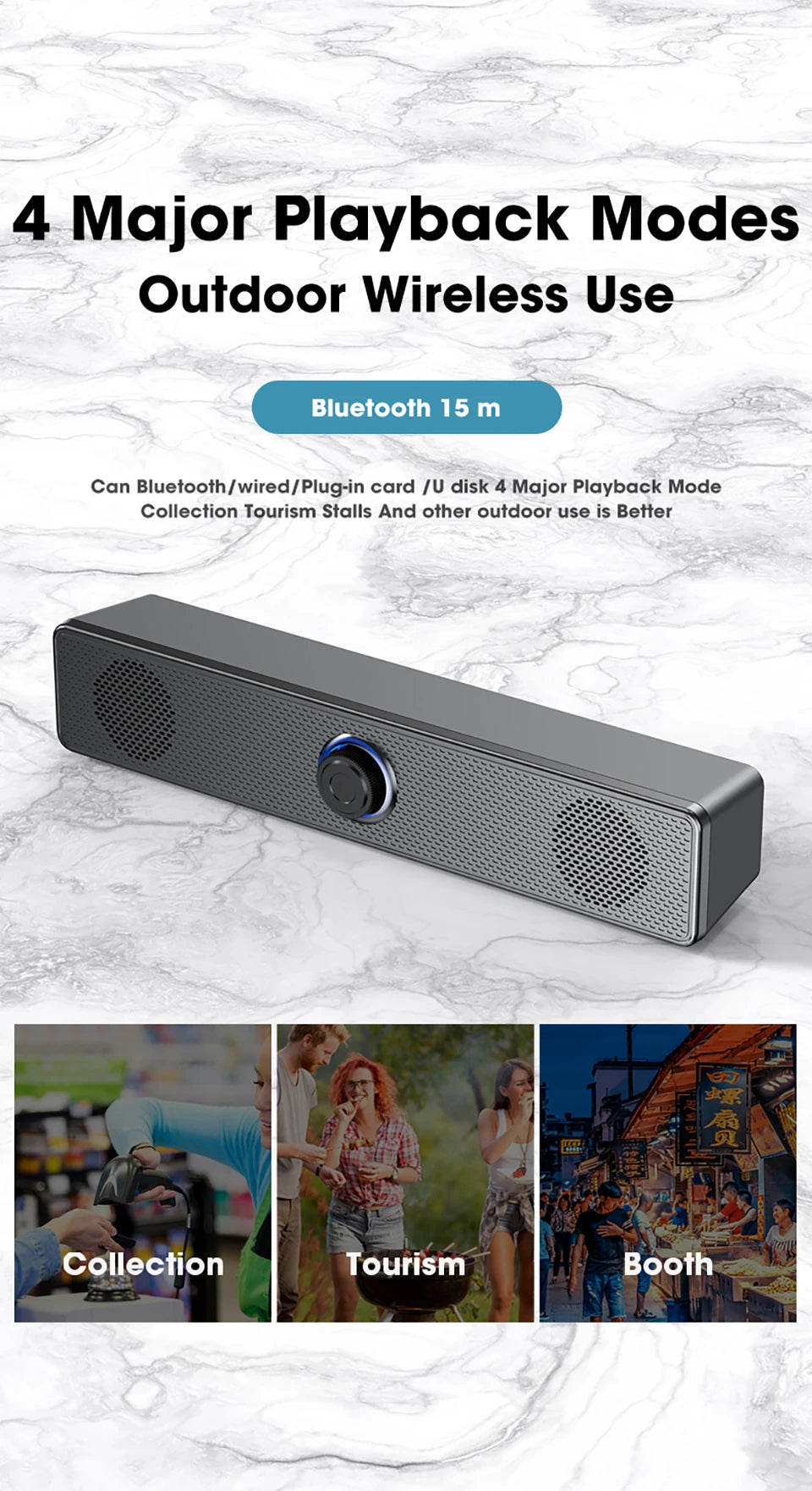 PC Soundbar Wired/Wireless Bluetooth Speaker 4D USB Powered Soundbar for TV Pc Laptop Gaming Home Theater Surround Audio System